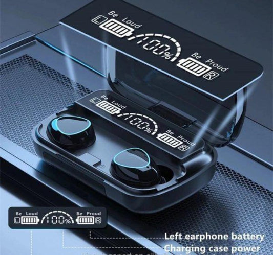 M10 Digital Display Case Earbuds Black