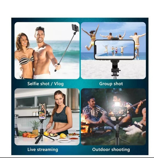 Selfi stick with LED light mini tripod Stand