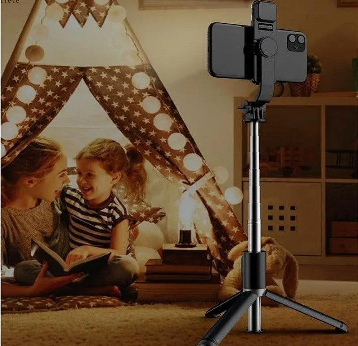 Selfi stick with LED light mini tripod Stand