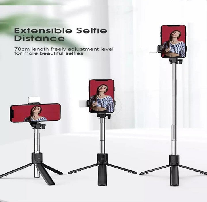 Selfi stick with LED light mini tripod Stand